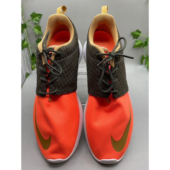 Nike Roshe Run FB Orange Sequoia Gold Men’s Athletic Shoes 10 - Picture 4 of 6
